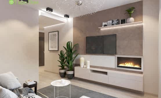 Дизайн интерьера 2-комнатной квартиры 57 кв.м. по адресу МО, Красногорский р-н, п. Отрадное д. 11, к. 1. Фото 3