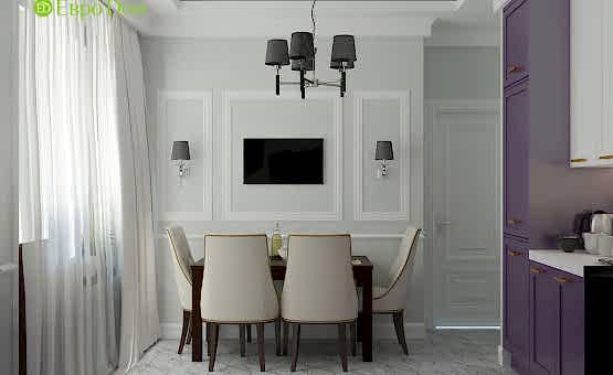 Дизайн интерьера 2-комнатной квартиры 60 кв.м. по адресу г. Алматы, Астрадамский пр-д, д. 4а, к. 2, ЖК Северные ворота. Фото 4