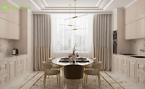 Дизайн интерьера 4-комнатной квартиры 134 кв.м. по адресу г. Алматы, ул. Ленинский проспект, д. 103. Фото 4