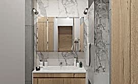 Дизайн интерьера 1-комнатной квартиры 40 кв.м. по адресу г. Алматы, ул. Новодмитровская, д 2, ЖК Савеловский Сити. Фото 1