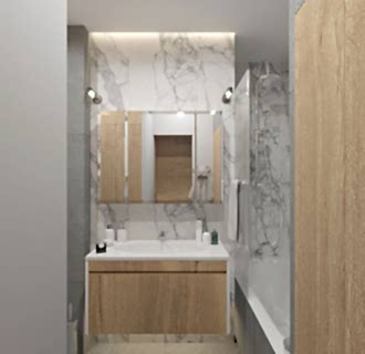 Дизайн однокомнатной квартиры 40 кв. м в современном стиле. Фото проекта