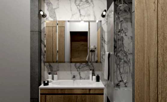 Дизайн интерьера 1-комнатной квартиры 40 кв.м. по адресу г. Алматы, ул. Новодмитровская, д 2, ЖК Савеловский Сити. Фото 1