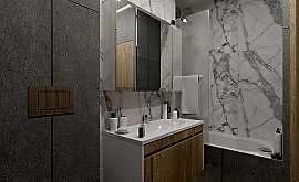 Дизайн интерьера 1-комнатной квартиры 40 кв.м. по адресу г. Алматы, ул. Новодмитровская, д 2, ЖК Савеловский Сити. Фото 2