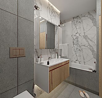 Дизайн однокомнатной квартиры 40 кв. м в современном стиле. Фото проекта