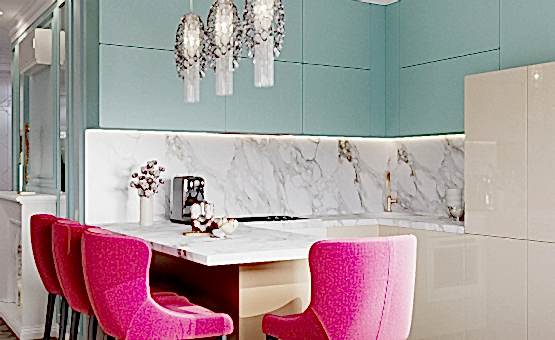 Дизайн интерьера 4-комнатной квартиры 110 кв.м. по адресу г. Алматы, ул. Лобачевского, д. 118, к. 2. Фото 4