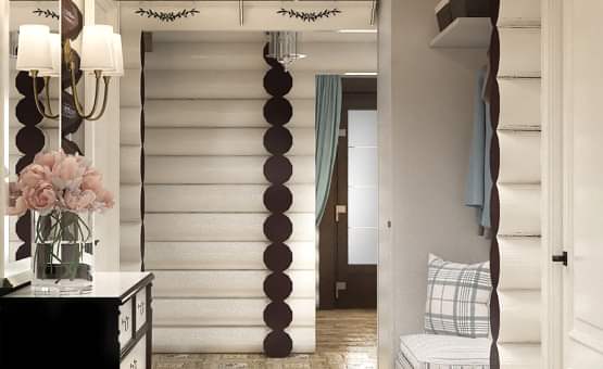 Дизайн интерьера деревянного дома 60 кв.м. по адресу Владимирская обл. Александровский р-н, д.Маренкино, пос. «Золотые сосны». Фото 2