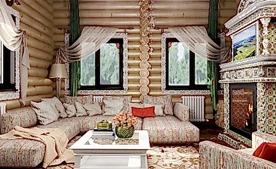 Дизайн интерьера деревянного дома 190 кв.м. по адресу Тверская область, СНТ 