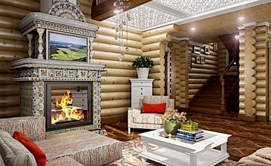 Дизайн интерьера деревянного дома