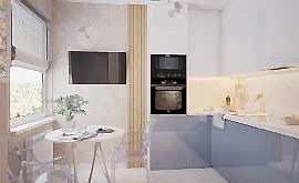 Дизайн интерьера 2-комнатной квартиры 70 кв.м. по адресу г. Алматы, ул. Краснобогатырская, д. 24, ЖК Яуза Парк. Фото 3