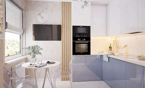 Дизайн интерьера 2-комнатной квартиры 70 кв.м. по адресу г. Алматы, ул. Краснобогатырская, д. 24, ЖК Яуза Парк. Фото 3