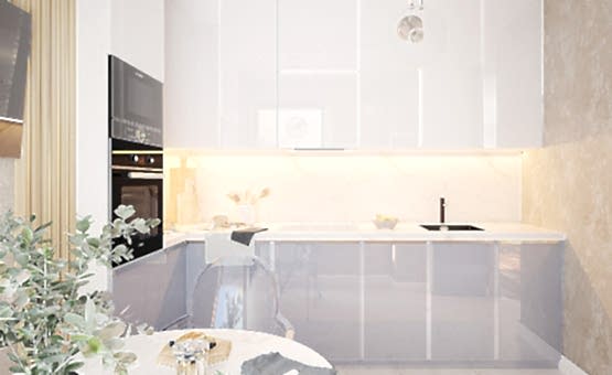 Дизайн интерьера 2-комнатной квартиры 70 кв.м. по адресу г. Алматы, ул. Краснобогатырская, д. 24, ЖК Яуза Парк. Фото 4