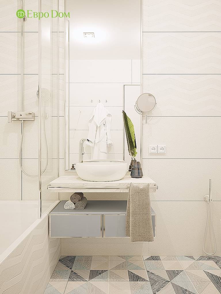 Дизайн двухкомнатной квартиры 70 кв. м в современном стиле. Фото 018