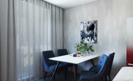 Дизайн интерьера 4-комнатной квартиры 104 кв.м. по адресу г. Алматы, Мичуринский проспект, д. 35. Фото 3