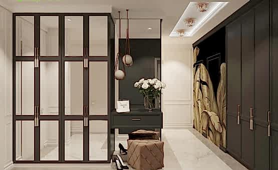 Дизайн интерьера 4-комнатной квартиры 114 кв.м. по адресу г. Алматы, ул. Озерная, д. 9, ЖК О7. Фото 2