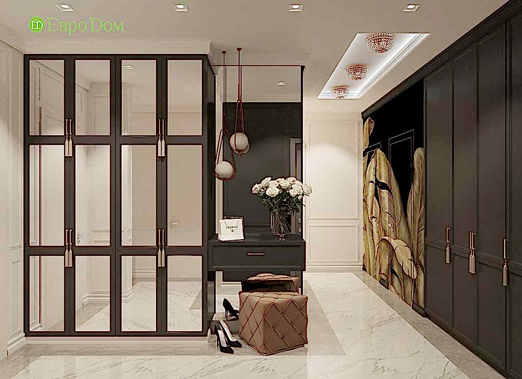 Дизайн четырехкомнатной квартиры 115 м2 в стиле неоклассика. Фото 03