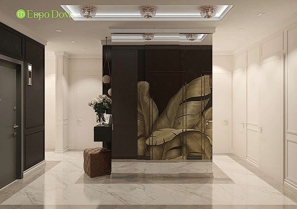 Дизайн четырехкомнатной квартиры 115 м2 в стиле неоклассика. Фото 04