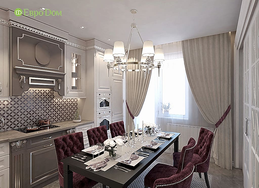 Дизайн четырехкомнатной квартиры 115 м2 в стиле неоклассика. Фото 011