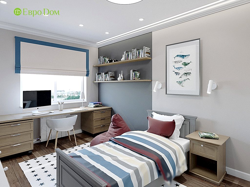 Дизайн четырехкомнатной квартиры 115 м2 в стиле неоклассика. Фото 013