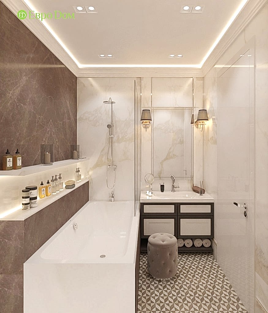 Дизайн четырехкомнатной квартиры 115 м2 в стиле неоклассика. Фото 018