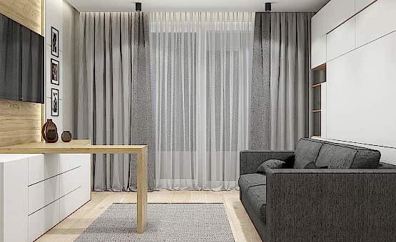 Дизайн интерьера 3-комнатной квартиры 106 кв.м. по адресу МО, Красногорский район, пос. Отрадненское, ул. Новотушинская,  д. 3, ЖК «Новое Тушино». Фото 1