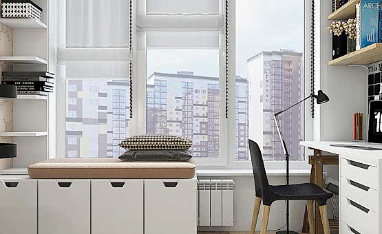 Дизайн интерьера 3-комнатной квартиры 106 кв.м. по адресу МО, Красногорский район, пос. Отрадненское, ул. Новотушинская,  д. 3, ЖК «Новое Тушино». Фото 3