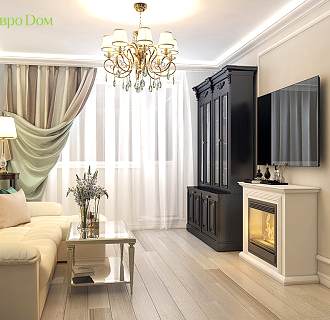 Дизайн двухкомнатной квартиры 52 кв. м в стиле неоклассика. Фото проекта