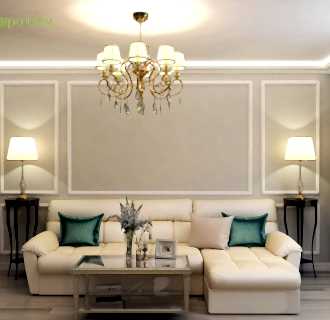 Дизайн двухкомнатной квартиры 52 кв. м в стиле неоклассика. Фото проекта